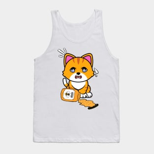 Cute orange cat spilled a jar of honey Tank Top